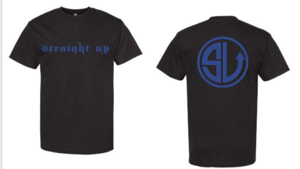 T-Shirt - Slap - Blue on Black