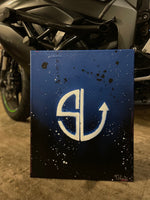 Str8up_TIG's Painting - Canvas Blue Slap